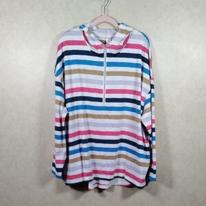 2/$10 05156 LIVI Lane Bryant multi-color striped L/S hoodie 22/24 NWOT